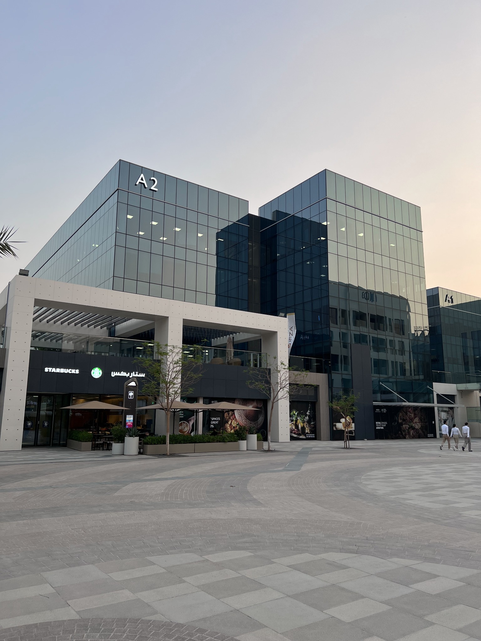The surrounding business district